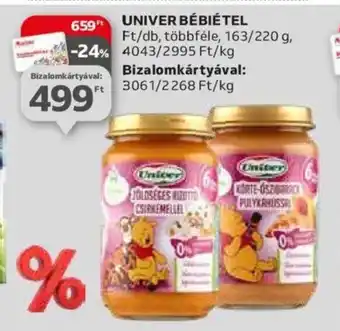 Auchan UNIVER BÉBIÉTEL többféle, 163/220 g ajánlat