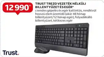 Auchan TRUST TREZO VEZETÉK NÉLKÜLI BILLENTYÜZETÉSEGÉR ajánlat