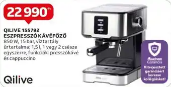 Auchan QILIVE 155792 ESZPRESSZÓ KÁVÉFŐZŐ ajánlat