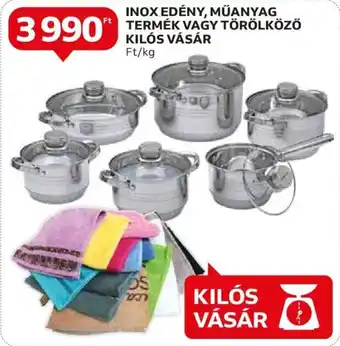 Auchan INOX EDÉNY, MŰANYAG TERMÉK VAGY TÖRÖLKÖZŐ KILÓS VÁSÁR ajánlat