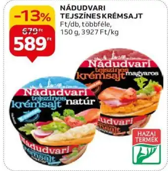 Auchan NÁDUDVARI TEJSZÍNES KRÉMSAJT 150g ajánlat