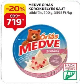 Auchan MEDVE ÓRIÁS KÖRCIKKELYES SAJT 200g ajánlat