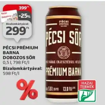 Auchan PÉCSI PRÉMIUM BARNA DOBOZOS SÖR 0,5L ajánlat