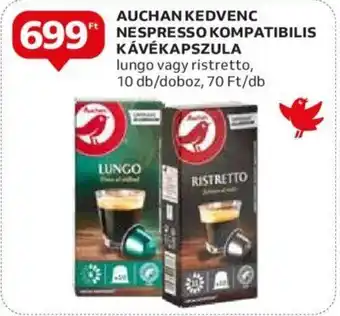 Auchan AUCHAN KEDVENC NESPRESSO KOMPATIBILIS KÁVÉKAPSZULA ajánlat