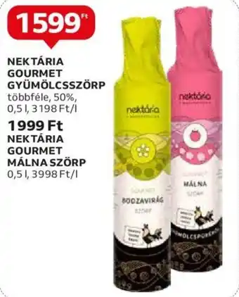 Auchan NEKTÁRIA GOURMET GYÜMÖLCSSZÖRP 0,5l ajánlat