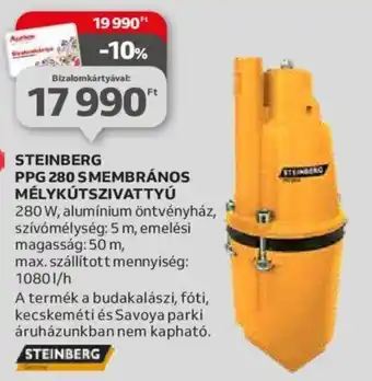 Auchan STEINBERG PPG 280 SMEMBRÁNOS MÉLYKÚTSZIVATTYÚ ajánlat