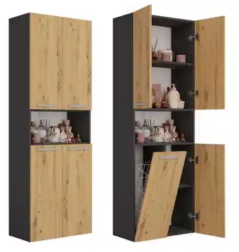 Bonus Shop Riano MIX 1K DK fürdőszoba szekrény, antracit-tölgy ajánlat