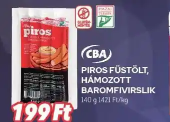 CBA CBA PIROS FÜSTÖLT, HÁMOZOTT BAROMFIVIRSLIK 140 g ajánlat