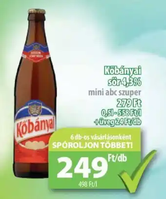 Coop Kőbányai sör 4,3% 0,5l ajánlat