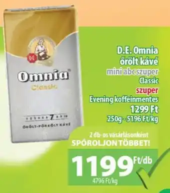Coop D.E. Omnia őrölt kávé 250g ajánlat