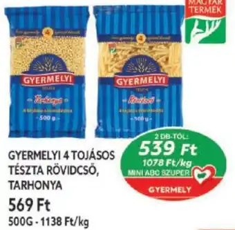Coop GYERMELYI 4 TOJÁSOS TÉSZTA RÖVIDCSŐ TARHONYA 500g ajánlat