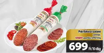 Coop Pick Rákóczi szalámi 10dkg ajánlat