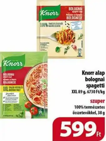 Coop Knorr alap bolognai spagetti 89g ajánlat