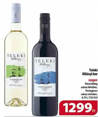 Coop Teleki Villányi bor 0,75l ajánlat
