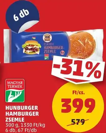 PENNY HUNBURGER HAMBURGER ZSEMLE 300g 6db ajánlat