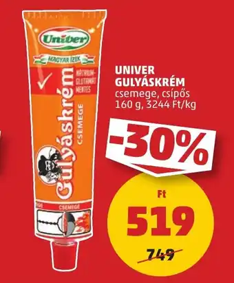 PENNY UNIVER GULYÁSKRÉM 160g ajánlat