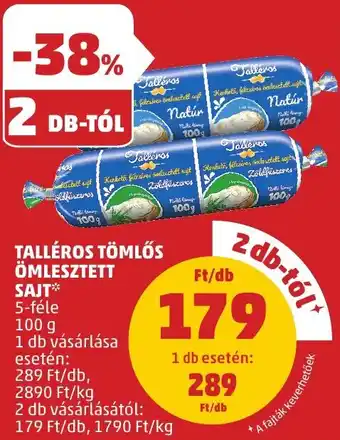 PENNY TALLÉROS TÖMLŐS ÖMLESZTETT SAJT 100g ajánlat