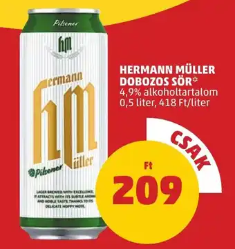 PENNY HERMANN MÜLLER DOBOZOS SÖR 4,9% 0,5l ajánlat