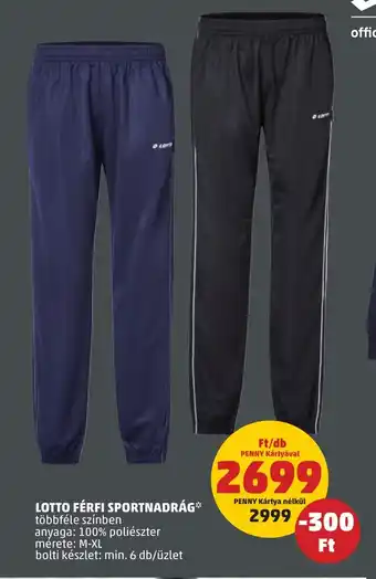 LOTTO FÉRFI SPORTNADRÁG mérete: M-XL