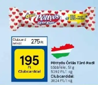 Tesco Pöttyös óriás Túró Rudi többféle. 51 g ajánlat