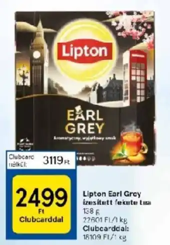 Tesco Lipton Earl Grey izesített fekete tea 138g ajánlat