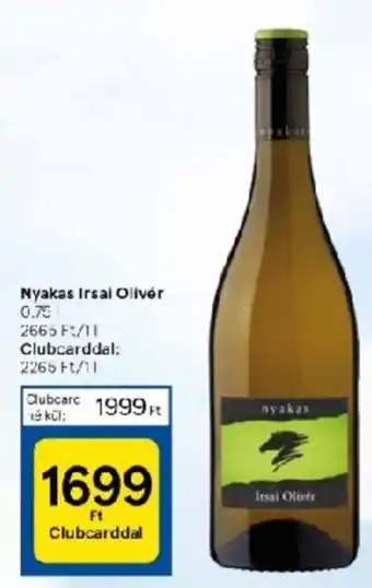 Tesco Nyakas Irsai Olivér 0.75l ajánlat