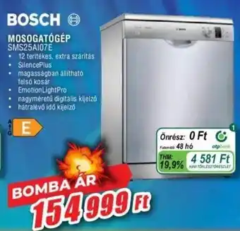 Expert BOSCH MOSOGATÓGÉP SMS25A107E ajánlat