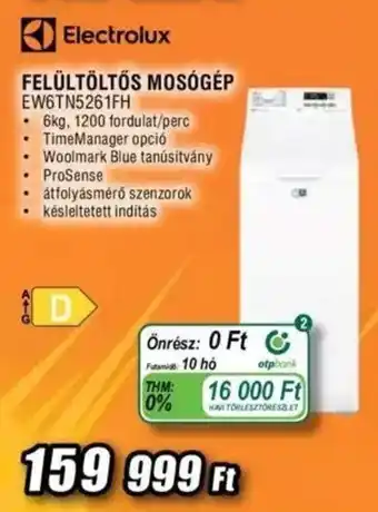 Expert Electrolux FELÜLTÖLTŐS MOSÓGÉP EW6TN5261FH ajánlat