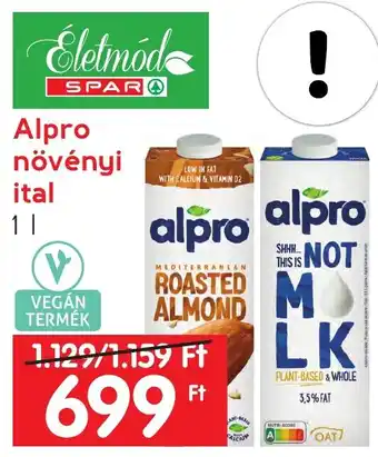 Spar Alpro növényi ital 1l ajánlat