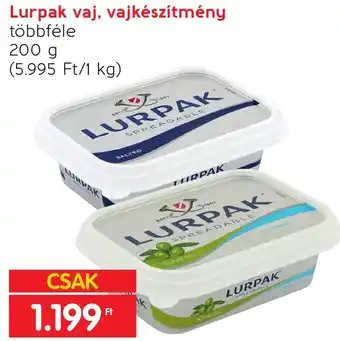 Spar Lurpak vaj, vajkészítmény 200g ajánlat