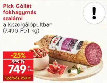Spar Pick Góliát fokhagymás szalámi 10dkg ajánlat