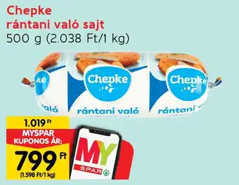 Spar Chepke rántani való sajt 500g ajánlat