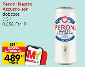 Peroni Nastro Azzurro sör 0,5l