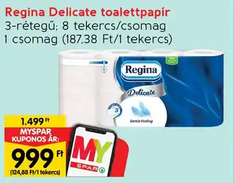 Spar Regina Delicate toalettpapír ajánlat