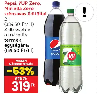 Spar Pepsi, 7UP Zero, Mirinda Zero szénsavas üdítőital 2l ajánlat