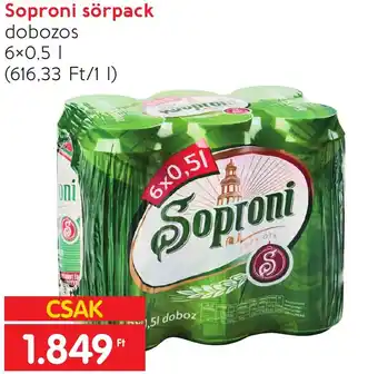 Spar Soproni sörpack 6x0,5l ajánlat
