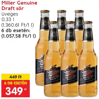 Spar Miller Genuine Draft sör 0,33l ajánlat
