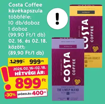 Spar Costa Coffee kávékapszula 10db ajánlat