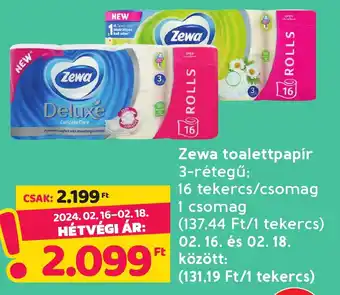 Spar Zewa toalettpapír 16 tekercs ajánlat