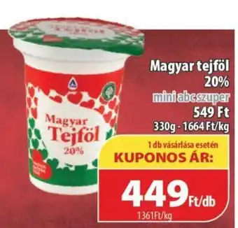 Coop Magyar Tejföl 20% 330g ajánlat