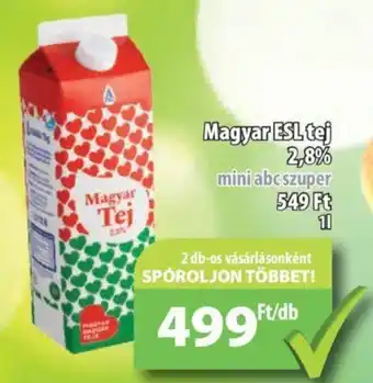 Coop Magyar ESL tej 2,8% ajánlat