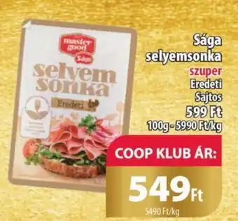 Coop Sága selyemsonka 100g ajánlat