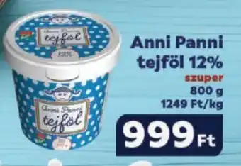 Coop Anni Panni tejföl 12% 800g ajánlat