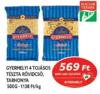 Coop GYERMELYI 4 TOJÁSOS TÉSZTA RÖVIDCSŐ, TARHONYA 500g ajánlat