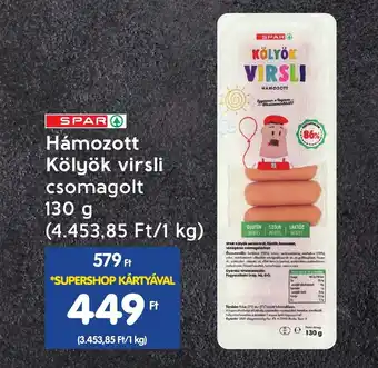 Interspar Hámozott Kölyök virsli csomagolt 130g ajánlat