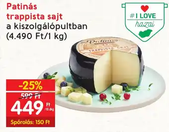 Patinás trappista sajt 10dkg
