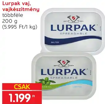 Interspar Lurpak vaj, vajkészítmény 200g ajánlat