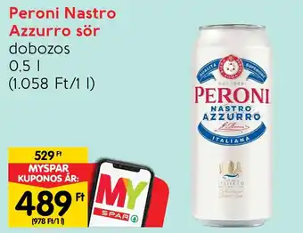 Interspar Peroni Nastro Azzurro sör 0,5l ajánlat