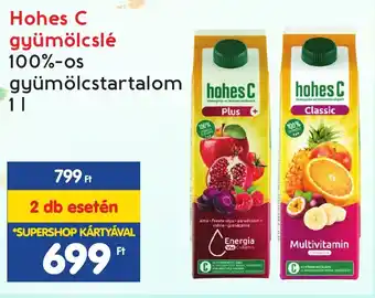 Interspar Hohes C gyümölcslé 100%-os 1l ajánlat