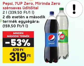 Pepsi, 7UP Zero, Mirinda Zero szénsavas üdítőital 2l